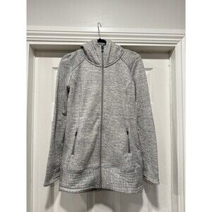 ATHLETA Cya Stronger Long Hoodie Jacket Heather Grey size XXS
